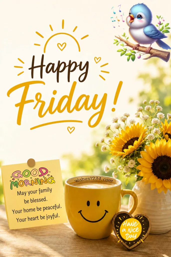 Happy Friday greeting.
