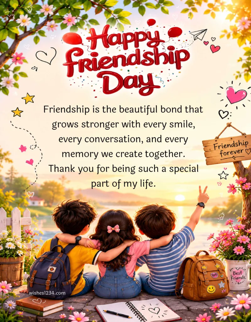 Happy Friendship Day message image.