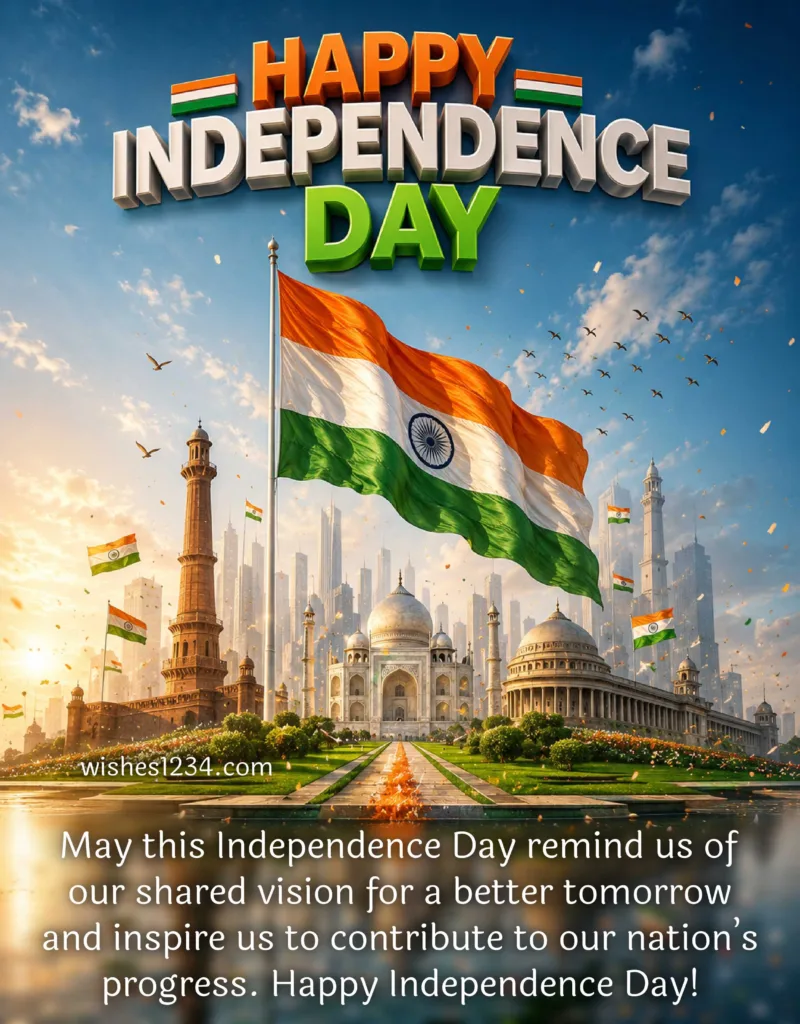 Independence Day wishes with images.