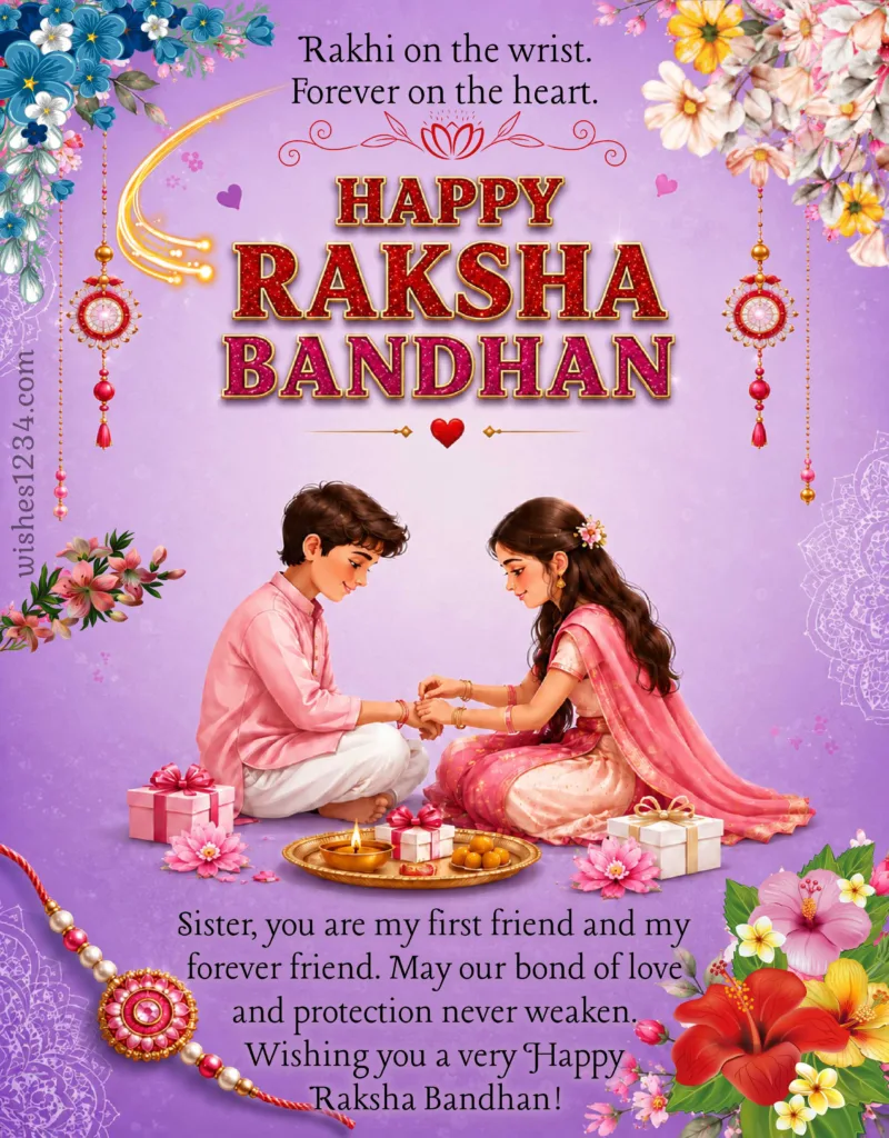 Happy Raksha Bandhan Sister image.