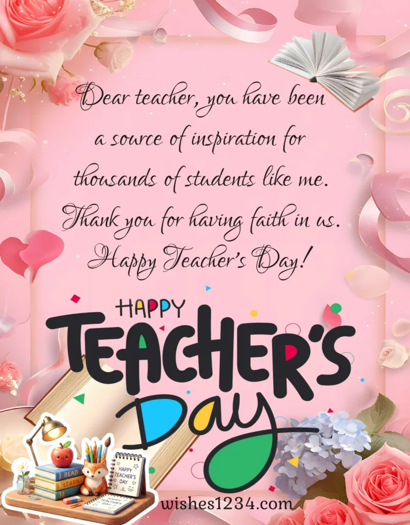 Happy Teachers Day Greetings with beautiful background.