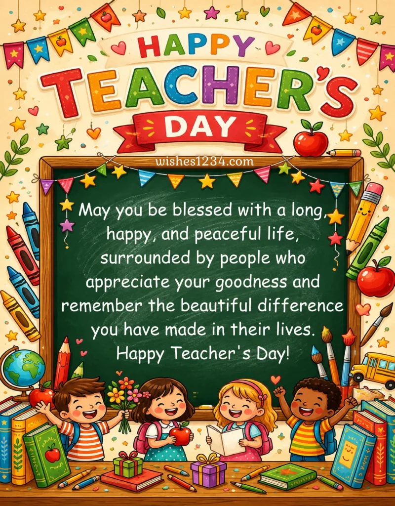 Happy Teachers Day Greetings with beautiful image.