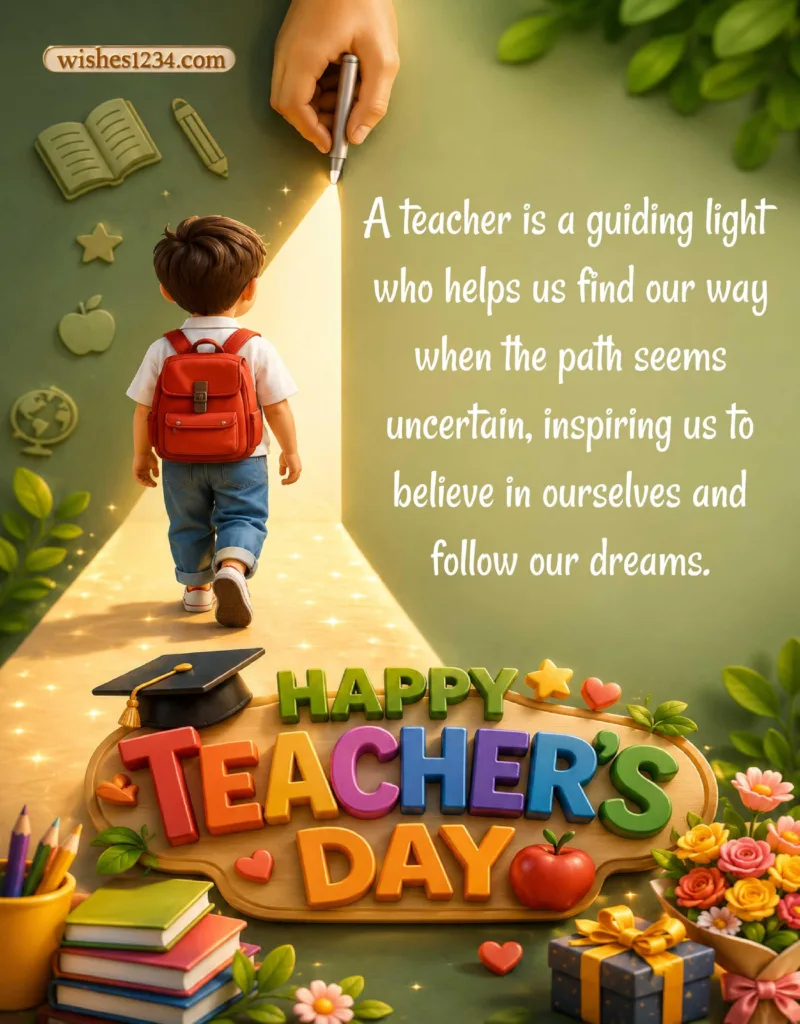 Happy Teachers Day beautiful quote on image.