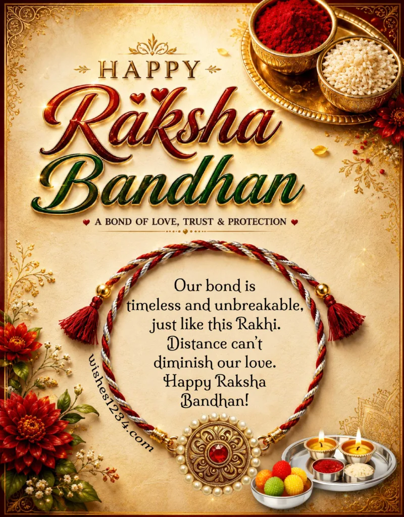 Raksha Bandhan 2026 image with beautiful message.