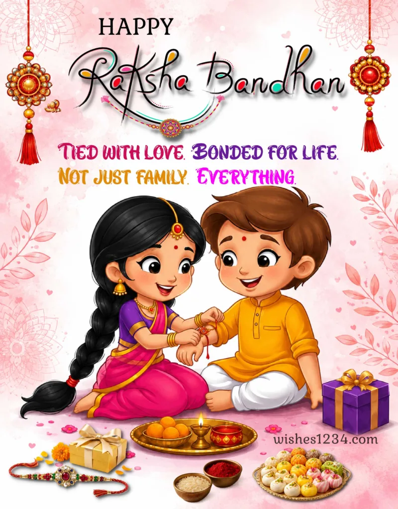 Raksha Bandhan Greetings with image.
