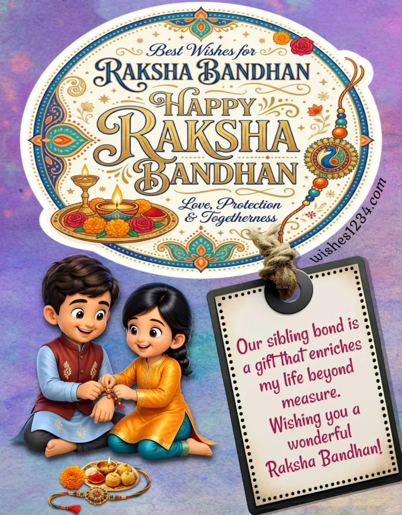 Raksha Bandhan Message with image.