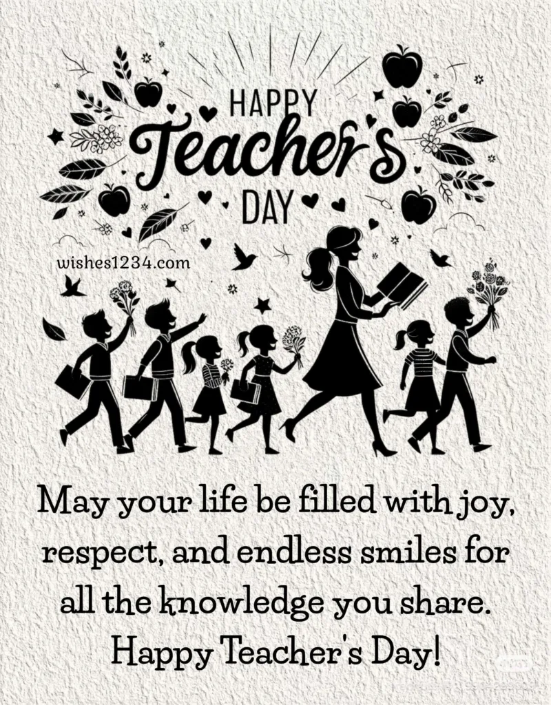 Teachers Day Card with beautiful message.