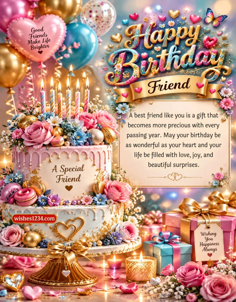 Happy Birthday best friend greeting.