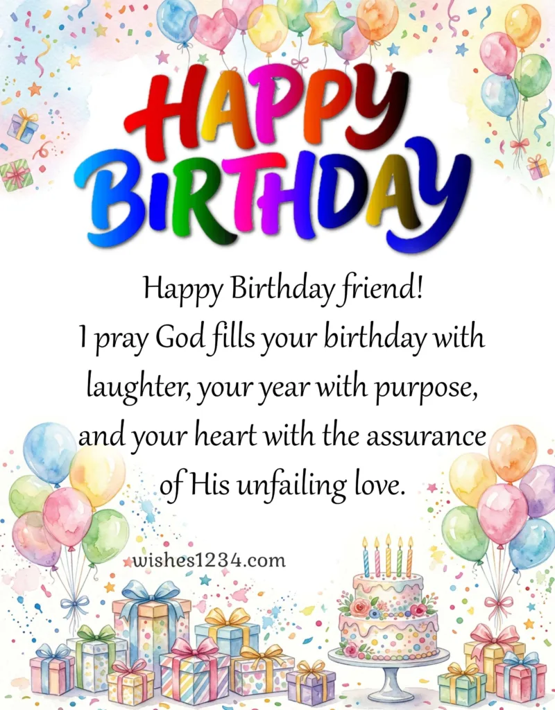 Happy Birthday friend blessings with image.