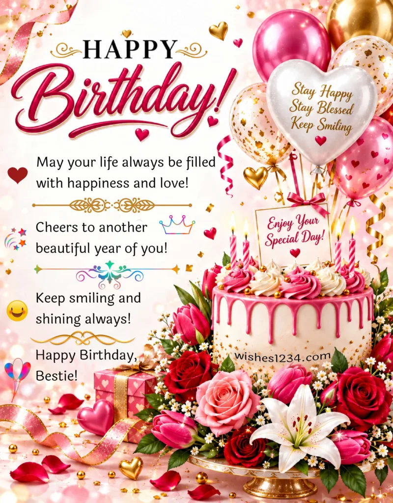 Happy Birthday greetings for best friend.