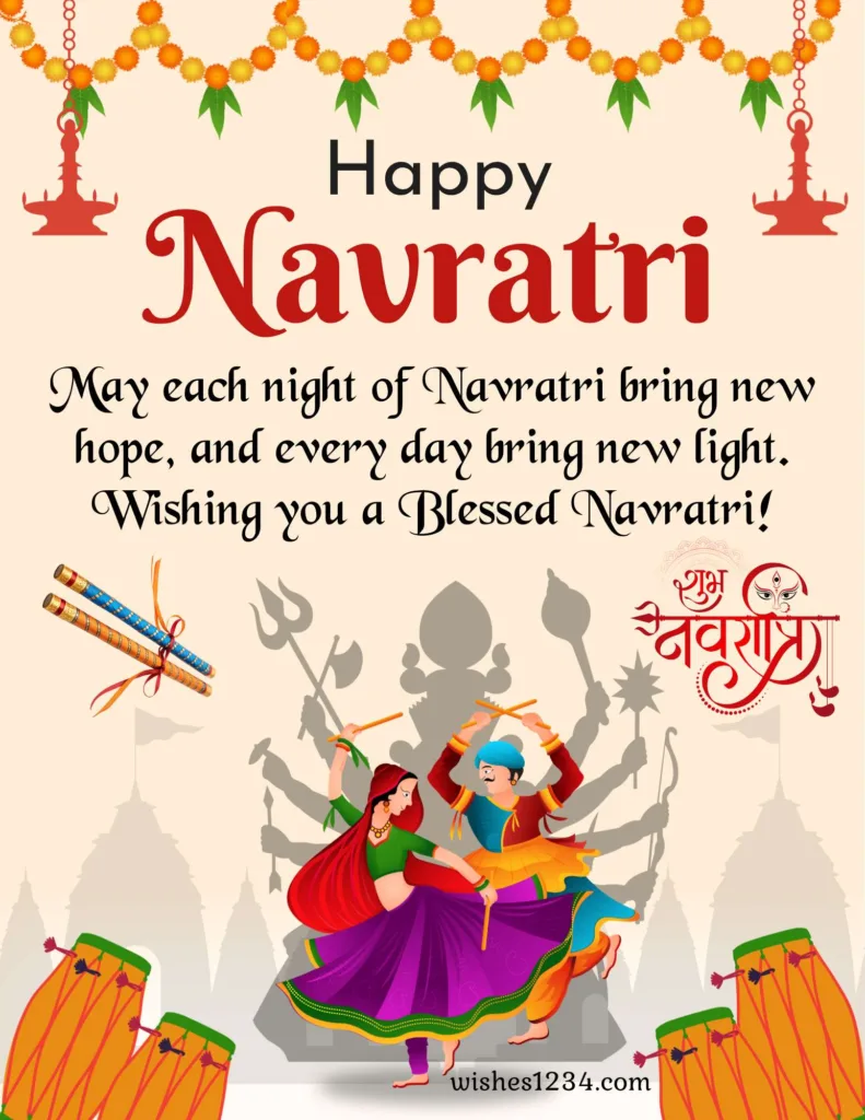 Navratri HD image with beautiful Quotes.