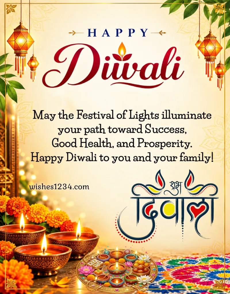 Happy Diwali Card with beautiful message.