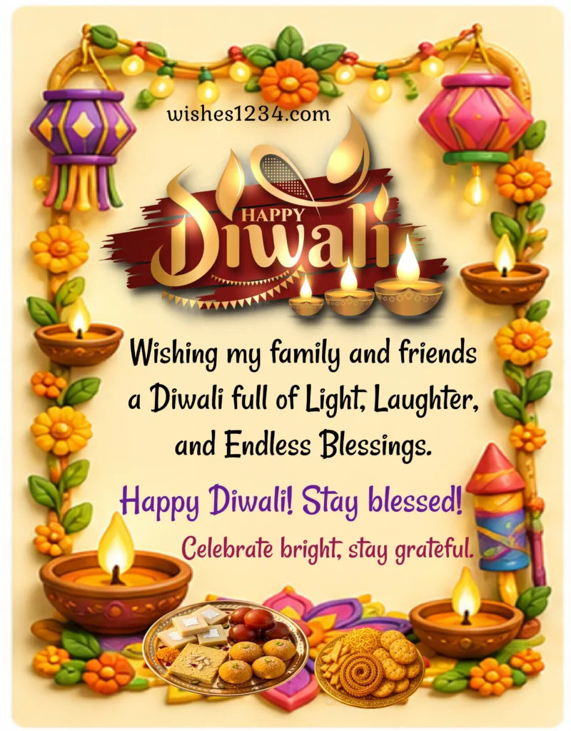 Happy Diwali Greetings with beautiful background.