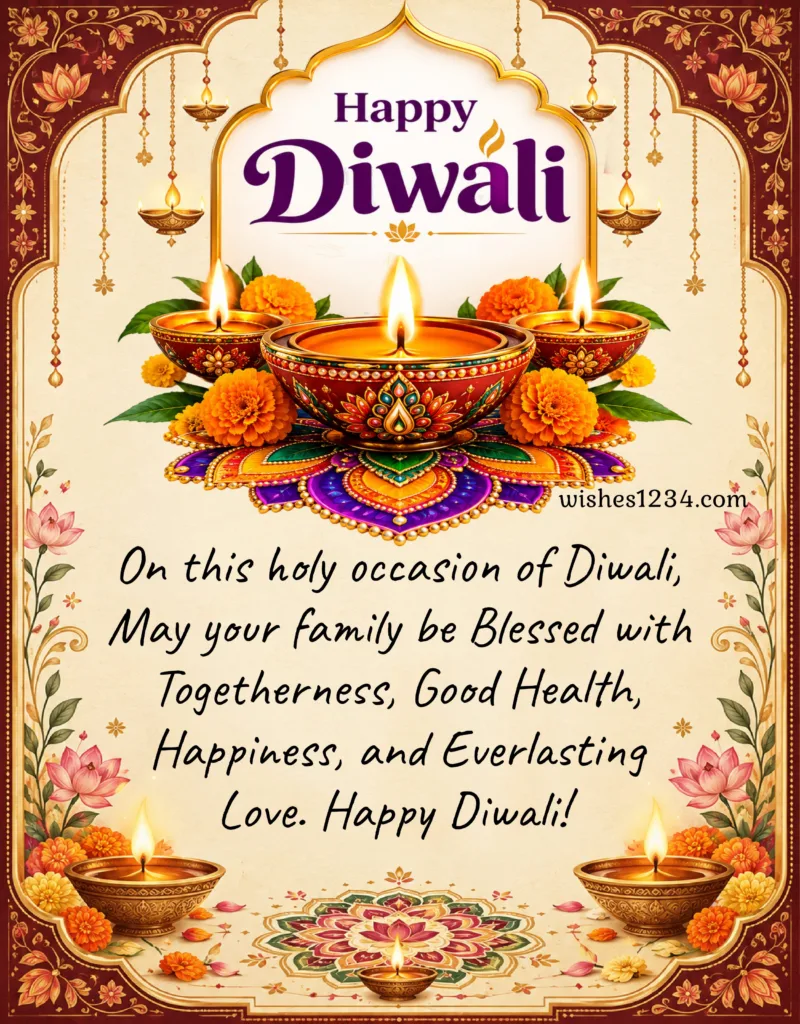 Happy Diwali Message with beautiful background.
