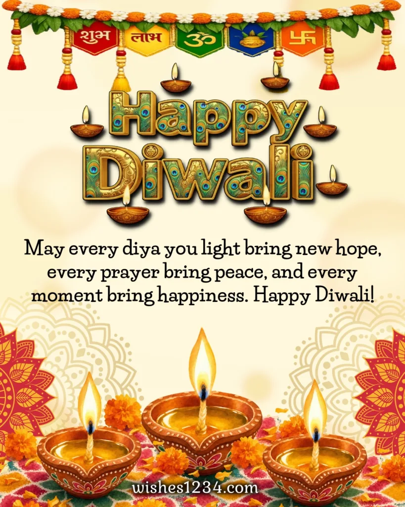 Happy Diwali Message with beautiful image.
