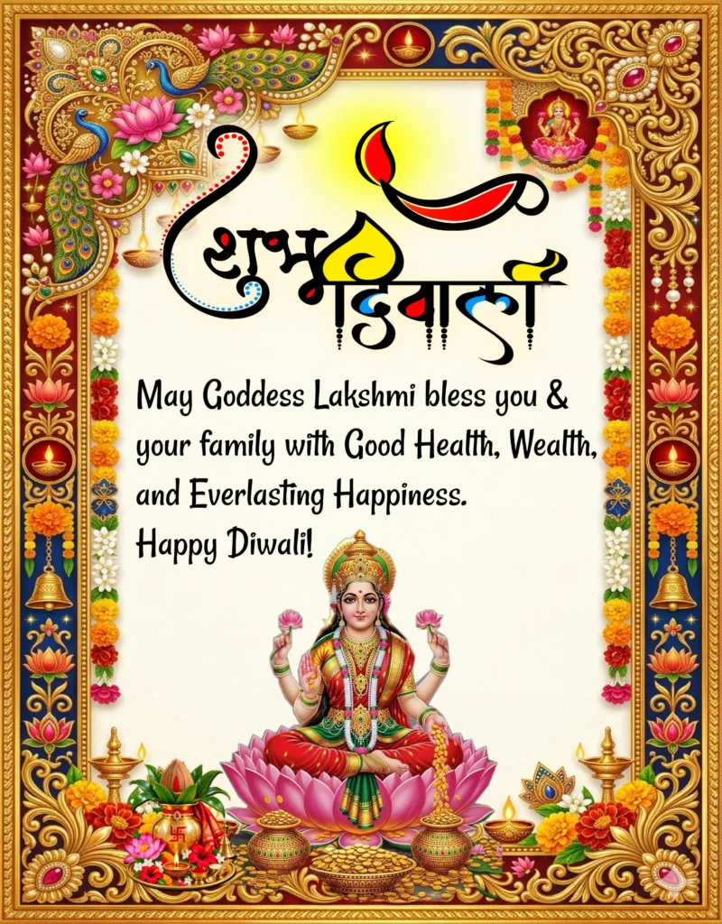 Happy Diwali image with Maa Lakshmi blessings.