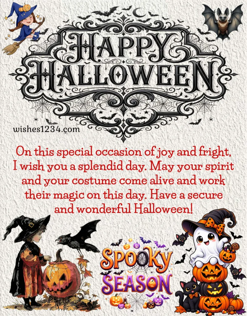 Happy Halloween greetings for kids.