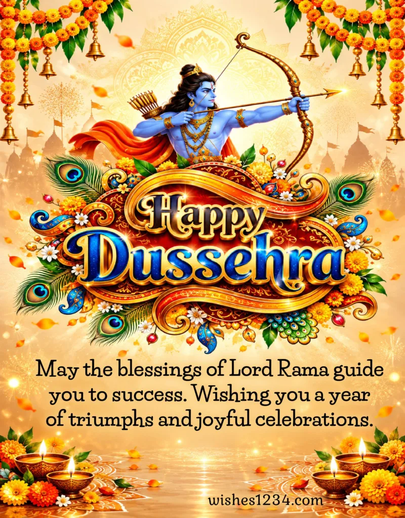 Radiant Happy Dussehra image with Lord Rama.