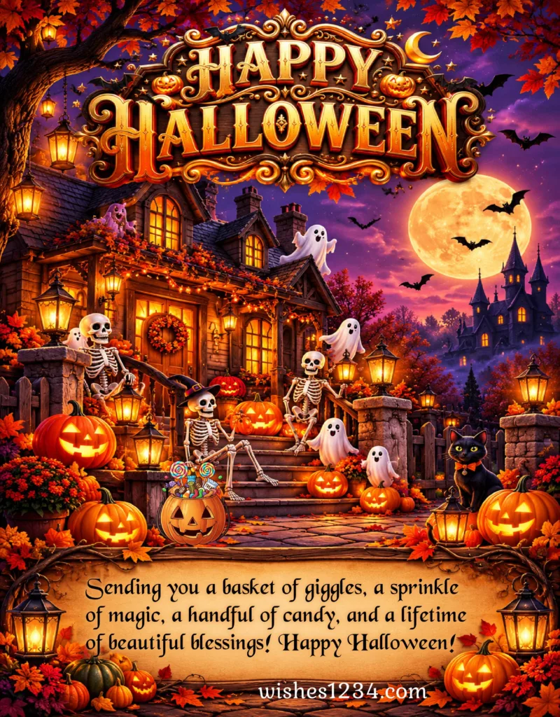 Whimsical Halloween greetings.