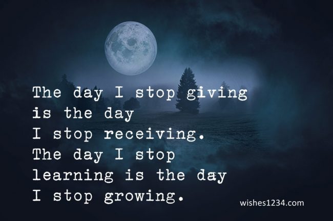 Dark night with full moon, Motivational Quotes | Inspirational Quotes of the Day.